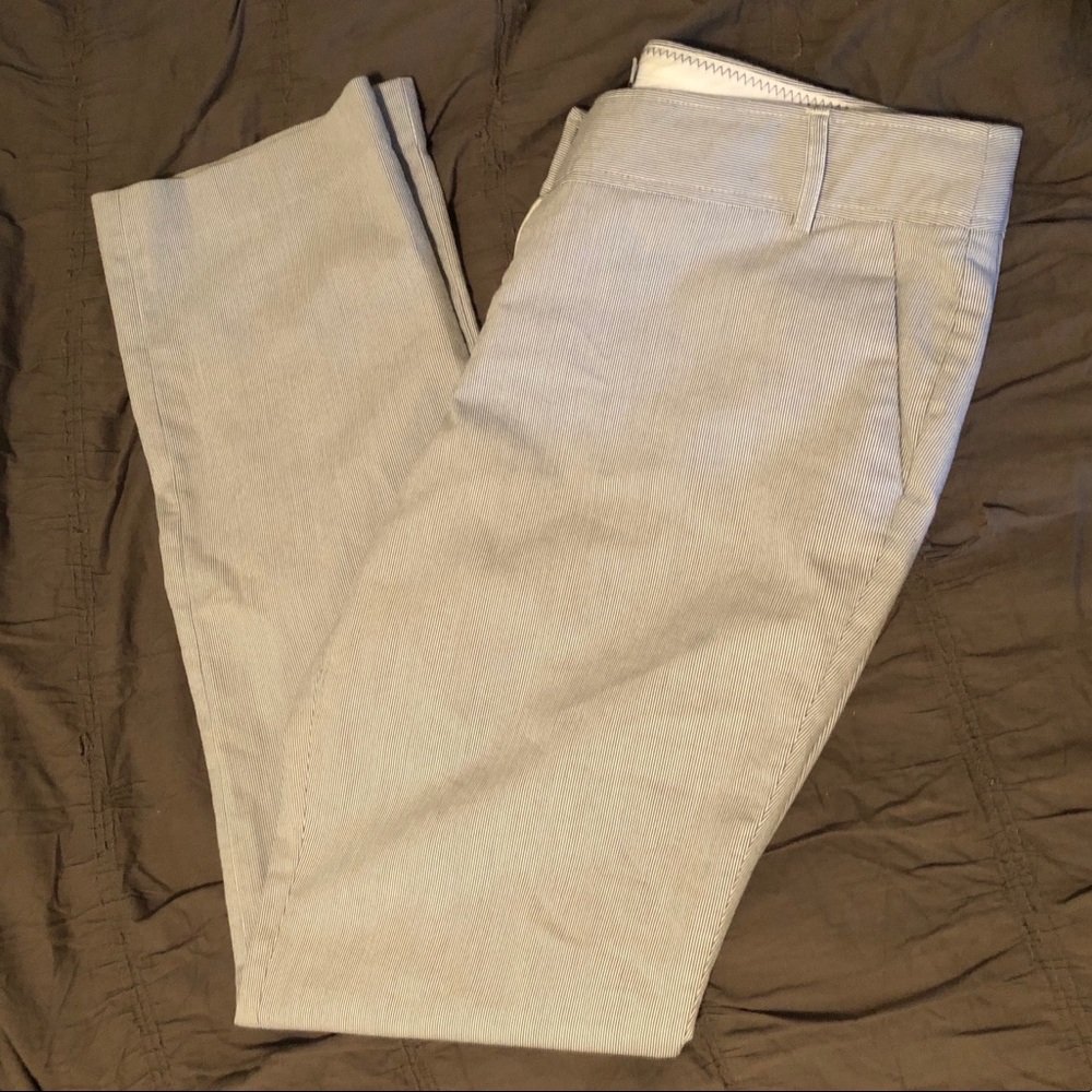 Seersucker boot cut pants